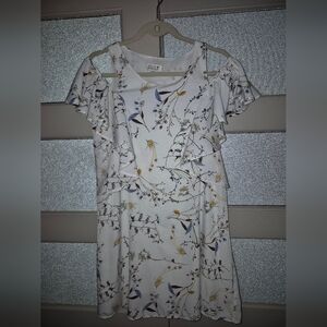 Molly Bracken White Flutter Sleeve Cold Shoulder Sundress